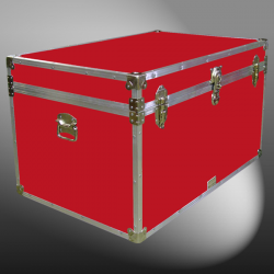03-122 RE RED King Storage Trunk with Alloy Trim